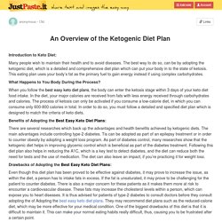 An Overview of the Ketogenic Diet Plan 