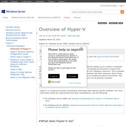 Overview of Hyper-V