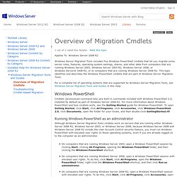 Overview of Migration Cmdlets