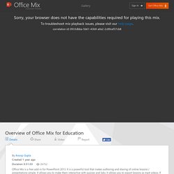 Overview of Office Mix for Education