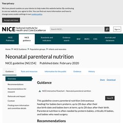 Neonatal parenteral nutrition