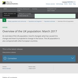 Overview of the UK population - Office for National Statistics