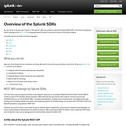 Overview of the Splunk SDKs