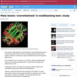 Medical Xpress: Male brains 'overwhelmed' in multitasking test: study
