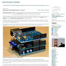 Ovidiu Predescu&#039;s Weblog: Arduino Tiny Web Server - part 1