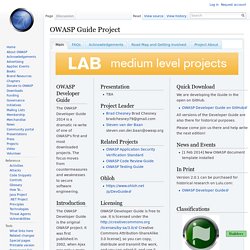 OWASP Developer Guide.