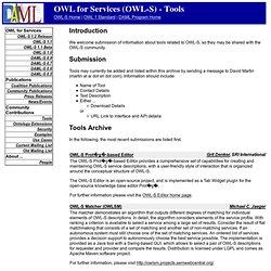 OWL for Services (OWL-S) - Tools