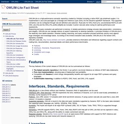 OWLIM-Lite Fact Sheet - OWLIM42 - Ontotext Wiki
