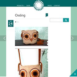 Crochet and knit owl bag
