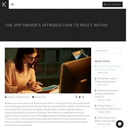 The App Owner’s Introduction to React Native