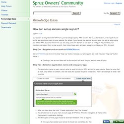 Owners' Community - How do I set up Janrain single sign in