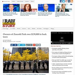 Owners of Zuccotti Park owe $139,000 in back taxes