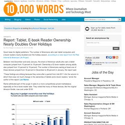 Report: Tablet, E-book Reader Ownership Nearly Doubles Over Holidays - 10,000 Words