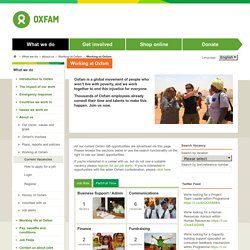 Oxfam - Working at Oxfam