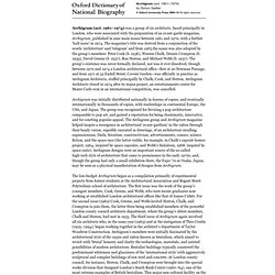 Oxford DNB article: Archigram 2013-09