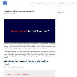 What is the Oxford Comma- Explained - Learn English