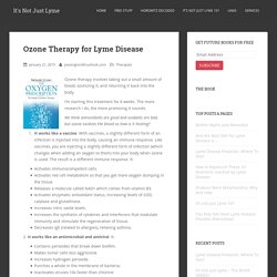Ozone Therapy for Lyme Disease