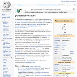 p-phénylènediamine alias PPD wikipedia