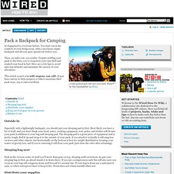 Pack a Backpack for Camping - Wired How-To Wiki - StumbleUpon