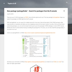 'packagefinder' - Search for packages from the R console