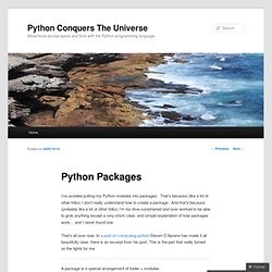 Python Packages « Python Conquers The Universe