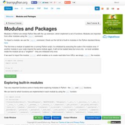 Modules and Packages - Learn Python - Free Interactive Python Tutorial