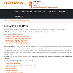 High-Quality Food Packaging Machines in Australia at OPTIMA Weightech