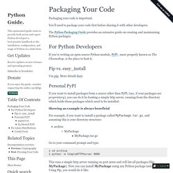 Packaging Your Code