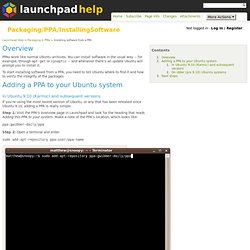 Packaging/PPA/InstallingSoftware - Launchpad Help