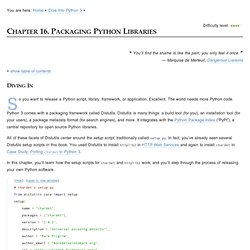 Packaging Python Libraries - Dive Into Python 3