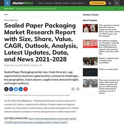 Sealed Paper Packaging Market Research Report with Size, Share, Value, CAGR, Outlook, Analysis, Latest Updates, Data, and News 2021-2028