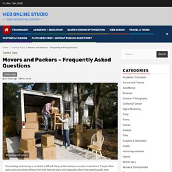 Movers and Packers – Frequently Asked Questions – Web Online Studio