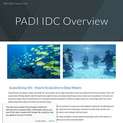PADI IDC Course Cost
