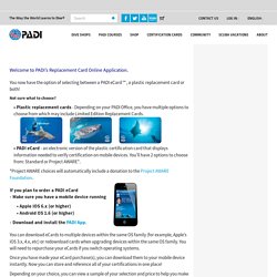 The Way the World Learns to Dive® / PADI: Replacement Cards