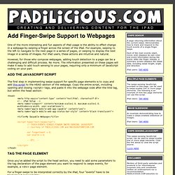 How to Add Finger-Swipe Support to Your Webpage