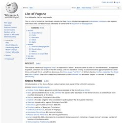 List of Pagans
