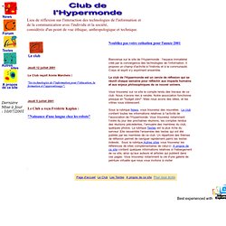 Page d'accueil du club de L'Hypermonde
