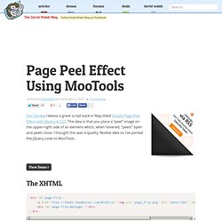 Page Peel Effect Using MooTools