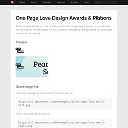 One Page Love Design Award Ribbons