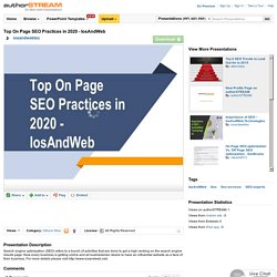 Top on Page SEO Practices in 2020 - Iosandweb
