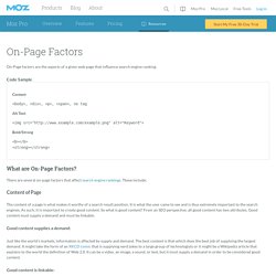 On-Page Ranking Factors - SEO Best Practices