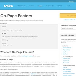 On-Page Ranking Factors - SEO Best Practices
