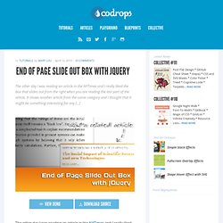 End of Page Slide Out Box with jQuery