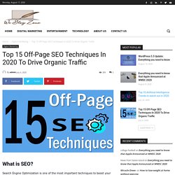 15 Off-Page SEO Techniques In 2020