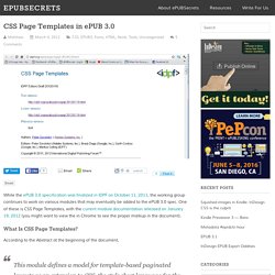 CSS Page Templates in ePUB 3.0 – ePUBSecrets