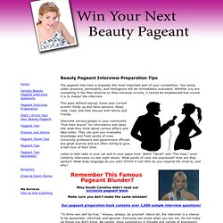 Beauty Pageant Interview Preparation Tips