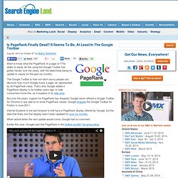 Is PageRank Finally Dead? It Seems To Be, At Least In The Google Toolbar