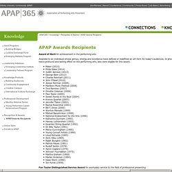 Pages - APAP Awards Recipients