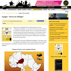 4 pages "Areva en Afrique"