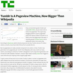 Tumblr Is A Pageview Machine, Now Bigger Than Wikipedia